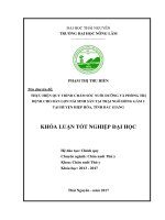 Thực hiện quy trình chăm sóc nuôi dưỡng và phòng trị bệnh cho lợn nái sinh sản tại trại ngô hồng gấm 2 tại huyện hiệp hòa   tỉnh bắc giang 