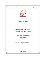 Nghiên cứu phát triển thuật toán gom cụm mờ (tt)