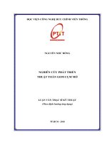 Nghiên cứu phát triển thuật toán gom cụm mờ (Luận văn thạc sĩ)