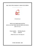 Phân loại nhóm khách hàng bằng luật kết hợp cho hệ thống bán hàng Chay Âu Lạc (tt)