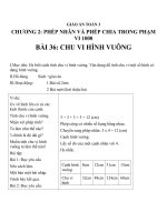 Giáo án Toán 3 chương 2 bài 36: Chu vi hình vuông