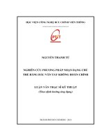 Nghiên cứu phương pháp nhận dạng chủ thể bằng dấu vân tay không hoàn chỉnh (Luận văn thạc sĩ)