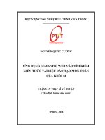 Ứng dụng Semantic Web vào tìm kiếm kiến thức tài liệu đào tạo môn toán của khối 12 (Luận văn thạc sĩ)