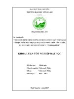 Theo dõi bệnh viêm đường sinh dục trên đàn lợn nái ngoại và biện pháp điều trị tại trại chăn nuôi trần văn tuyên, xã đoàn kết   huyện yên thủy   tỉnh hòa bình 