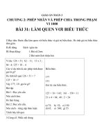 Giáo án Toán 3 chương 2 bài 31: Làm quen với biểu thức