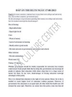 ĐÁP án THI IELTS NGÀY 17 08 2013