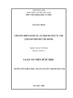 Chuyển biến kinh tế, xã hội huyện Củ Chi (Thành phố Hồ Chí Minh) từ năm 1986 đến năm 2010 (Luận án tiến sĩ)