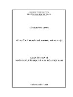 TỪ NGỮ VỀ NGHỀ CHÈ TRONG TIẾNG VIỆT (LUẬN ÁN TIẾN SĨ)