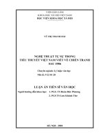 Nghệ thuật tự sự trong tiểu thuyết Việt Nam viết về chiến tranh sau 1986 (Luận án tiến sĩ)