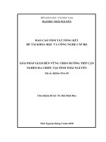 Giải pháp giảm nghèo bền vững theo hướng tiếp cận đa chiều tại tỉnh Thái Nguyên (tt)