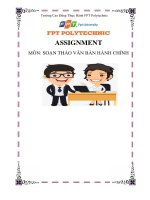 ASSIGNMENT  MÔN: SOẠN THẢO VĂN BẢN HÀNH CHÍNH