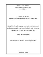 Nghiên cứu tổng hợp vật liệu cacbon mao quản trung bình dùng để xử lý môi trường nước chứa chất hữu cơ độc hại (tt)