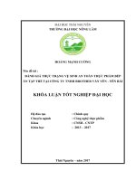 Đánh giá thực trạng vệ sinh an toàn thực phẩm bếp ăn tập thể tại công ty TNHH Brother Văn Yên  Yên Bái (Khóa luận tốt nghiệp)