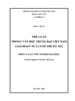 Thể luận trong văn học trung đại việt nam giai đoạn nửa cuối thế kỷ XIX (2018)