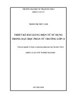 Thiết kế bài giảng điện tử sử dụng trong dạy học phần từ trường lớp 11 (2018)