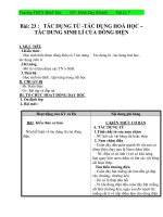 Giáo án Vật lý 7 bài 23: Tác dụng từ, tác dụng hóa học và tác dụng sinh lí của dòng điện