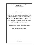 Thiết kế tiến trình dạy học một số kiến thức chương “cân bằng và chuyển động của vật rắn” SGK vật lý 10 theo hướng phát triển năng lực thực nghiệm cho học sinh
