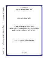 Từ ngữ chỉ bộ phận cơ thể người trong tục ngữ, ca dao tiếng Hán và tiếng Việt dưới góc nhìn ngôn ngữ học tri nhận (Luận án tiến sĩ)