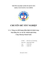 Nâng cao chất lượng thẩm định tài chính trong hoạt động cho vay tại chi  nhánh ngân hàng Công Thương Thanh Xuân
