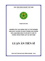 Nghiên cứu tạo giống gốc và thử nghiệm sản xuất vacxin vô hoạt phòng hội chứng rối loạn sinh sản và hô hấp ở lợn từ chủng virus phân lập tại Việt Nam