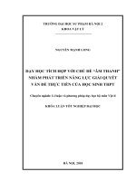 Dạy học tích hợp với chủ đề “âm thanh” nhằm phát triển năng lực giải quyết vấn đề thực tiễn của học sinh THPT