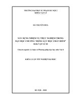 Xây dựng các nhiệm vụ thực nghiệm trong dạy học chương “động lực học chất điểm” – SGK vật lí 10 (2018)