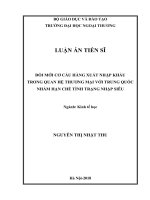 Đổi mới cơ cấu hàng xuất nhập khẩu trong quan hệ thương mại với Trung Quốc nhằm hạn chế tình trạng nhập siêu (Luận án tiến sĩ)