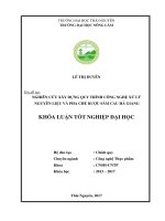 Nghiên cứu xây dựng quy trình công nghệ xử lý nguyên liệu và pha chế rượu Sâm cau Hà Giang (Khóa luận tốt nghiệp)