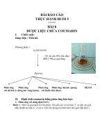 KIỂM NGHIỆM DƯỢC LIỆU CHỨA COUMARIN VÀ DL CHỨA TANIN