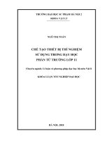 Chế tạo thiết bị thí nghiệm sử dụng trong dạy học phần từ trường lớp 11 (2018)