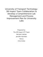 University of transport technology 3m impact team collaboration to develop a comprehensive lab management and process improvement plan for university labs 