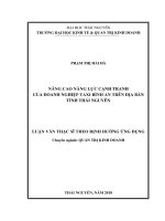 Nâng cao năng lực cạnh tranh của Doanh nghiệp taxi Bình An trên địa bàn tỉnh Thái Nguyên (Luận văn thạc sĩ)