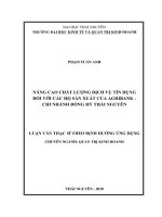 Nâng cao chất lượng dịch vụ tín dụng đối với các hộ sản xuất của Agribank  Chi nhánh Đồng Hỷ Thái Nguyên (LV thạc sĩ)