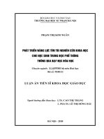 Phát triển năng lực tìm tòi nghiên cứu khoa học cho học sinh Trung học phổ thông thông qua dạy học hóa học (Luận án tiến sĩ)