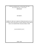 Nghiên cứu chế tạo và khảo sát tính chất quang của các cấu trúc nano vàng dạng cầu, dạng thanh và dạng lõivỏ silicavàng định hướng ứng dụng trong y sinh 