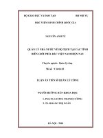 Quản lý nhà nước về hộ tịch tại các tỉnh biên giới phía Bắc Việt Nam hiện nay.