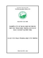 Nghiên cứu sử dụng một số thuốc trừ sâu thảo mộc trong sản xuất rau cải bắp tại Phú Thọ (Luận văn thạc sĩ)