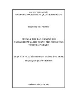 Quản lý thu bảo hiểm xã hội tại Bảo hiểm xã hội Thành phố Sông Công, tỉnh Thái Nguyên (Luận văn thạc sĩ)