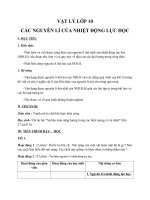 Giáo án Vật lý 10 bài 33: Các nguyên lí của nhiệt động lực học