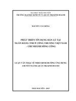 Phát triển tín dụng bán lẻ tại ngân hàng TMCP Công thương Việt Nam Chi nhánh Sông Công (Luận văn thạc sĩ)