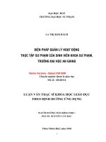 Biện pháp quản lý hoạt động thực tập sư phạm của sinh viên khoa sư phạm, trường đại học an giang  (tt) 