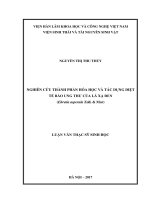 Nghiên cứu thành phần hóa học và đánh giá tác dụng diệt tế bào ung thư của lá Xạ đen (Ehretia asperula Zoll.  Mor) (LV thạc sĩ)