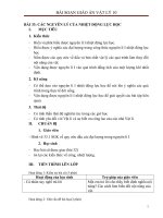 Giáo án Vật lý 10 bài 33: Các nguyên lí của nhiệt động lực học