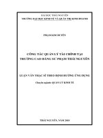 Công tác quản lý tài chính tại trường Cao đẳng sư phạm Thái Nguyên (Luận văn thạc sĩ)