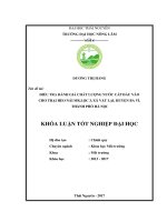 Điều tra đánh giá chất lượng nước cấp đầu vào cho trại heo nái Mr.Lộc 3, xã Vật Lại  huyện Ba Vì  thành phố Hà Nội (Khóa luận tốt nghiệp)