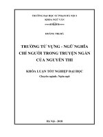 Trường từ vựng   ngữ nghĩa chỉ người trong truyện ngắn của nguyễn thi