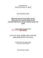 Biện pháp quản lý hoạt động tự học trong đào tạo theo hệ thống tín chỉ của sinh viên khoa sư phạm trường đại học an giang (tt) 