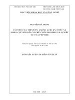 Vai trò của trình tự amino acid kỵ nước và phân cực đối với cơ chế cuốn của protein và sự kết tụ của peptide tt 