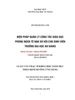 Biện pháp quản lý công tác giáo dục phòng ngừa tệ nạn xã hội cho sinh viên trường đại học an giang (tt) 