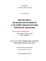 Biện pháp quản lý đội ngũ giáo viên chủ nhiệm lớp ở các trường trung học phổ thông huyện an phú, tỉnh an giang (tt) 